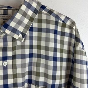 Oak Hill Mens 2XL Wrinkle Free Cool Dry Plaid Button Down Shirt Long Sleeve